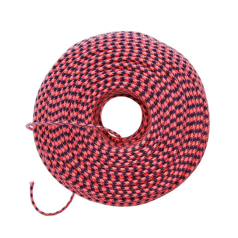 DIY Fabric Wire by the Foot - Navy & Neon Coral Houndstooth — Color Cord Company LED General Lighting  