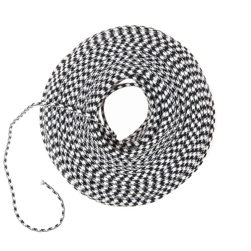 DIY Fabric Wire by the Foot - Black & White Houndstooth — Color Cord Company LED General Lighting  