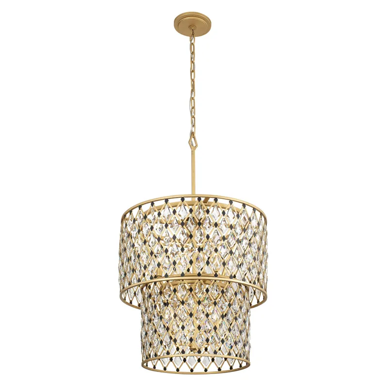 Windsor 7 Light 2-Tier Crystal Chandelier - French Gold/Matte Black — Varaluz Lighting LED Landscape Lights  