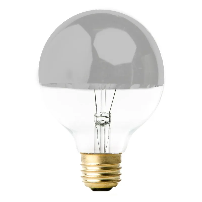 Silver Mirrored Globe Bulb — Color Cord Company LED Bulbs & Lamps  