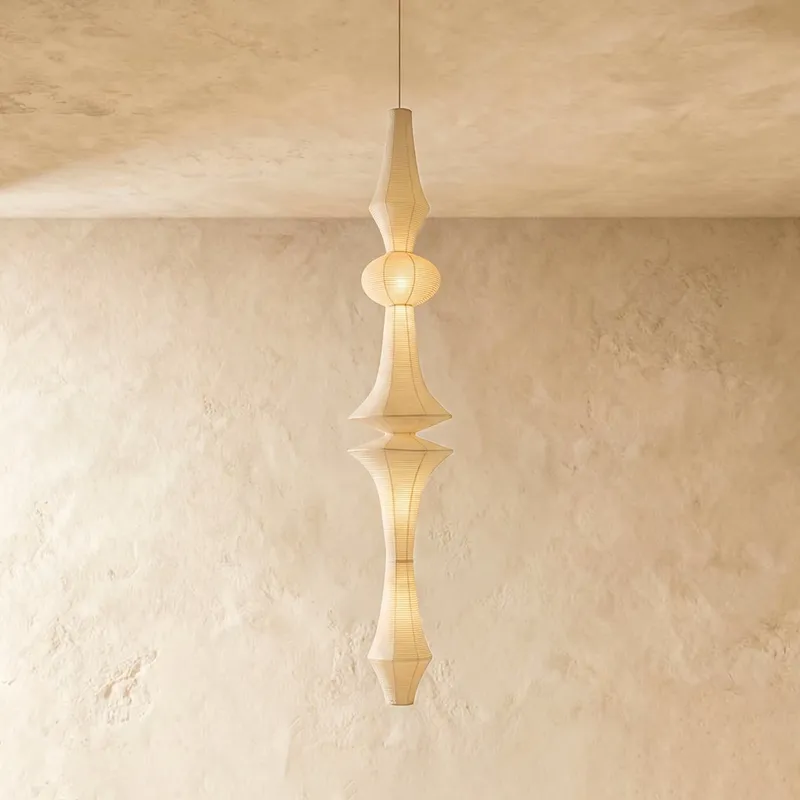 Washi Paper Corner Pendant Light — Zarvo Lighting LED Pendant Lights  