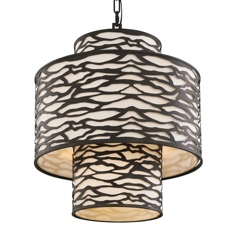 Kato 4 Light 3-Tier Pendant - Carbon Black — Varaluz Lighting LED Landscape Lights  