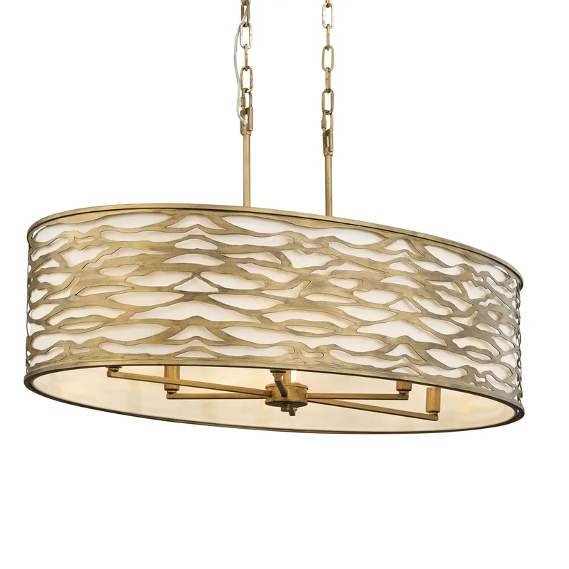Kato 6 Light Oval Pendant - Havana Gold — Varaluz Lighting LED Landscape Lights  