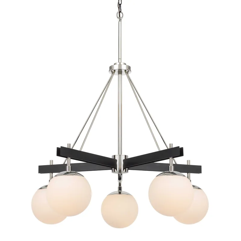 Allie 5 Light Chandelier - Black/Polished Nickel — Varaluz Lighting LED Landscape Lights  