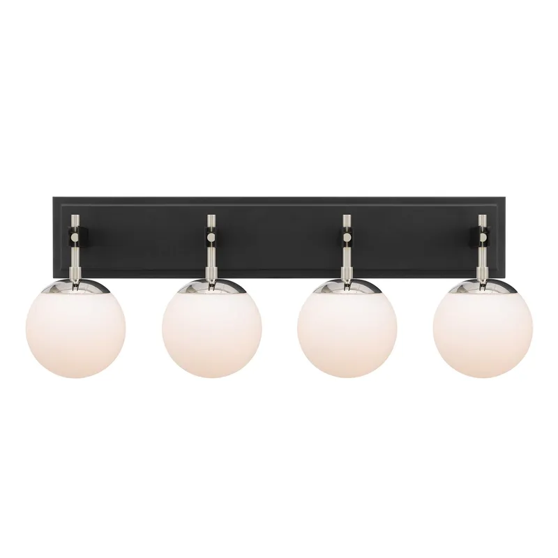 Allie 4 Light Bath - Black/Polished Nickel — Varaluz Lighting LED Smart & Connected Lighting  