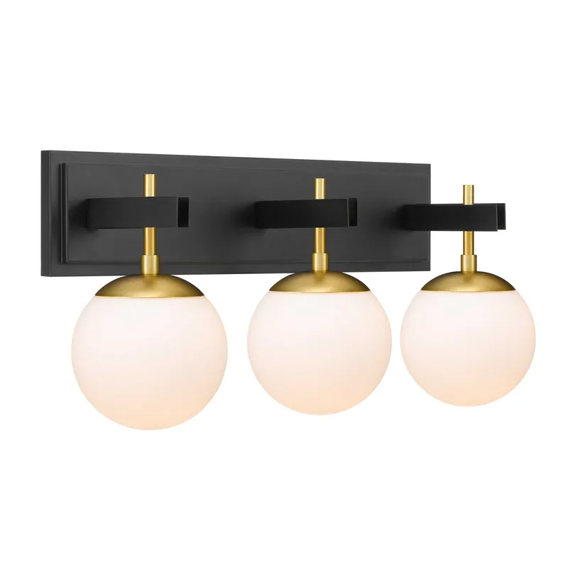 Allie 3 Light Bath - Black/Satin Brass — Varaluz Lighting LED Smart & Connected Lighting  