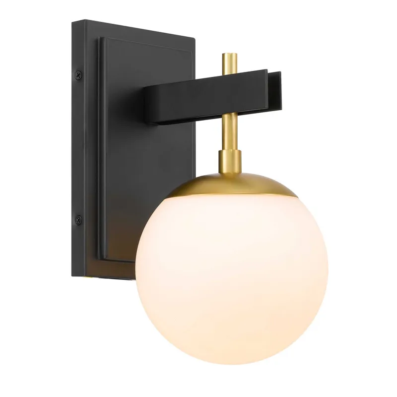 Allie 1 Light Bath - Black/Satin Brass — Varaluz Lighting LED Smart & Connected Lighting  