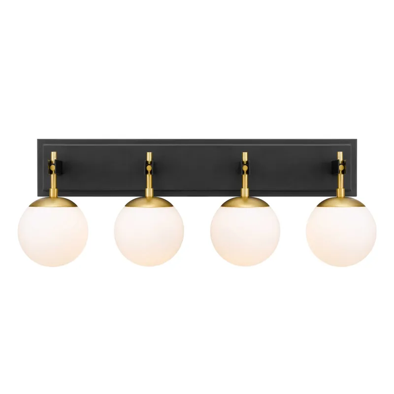 Allie 4 Light Bath - Black/Satin Brass — Varaluz Lighting LED Smart & Connected Lighting  
