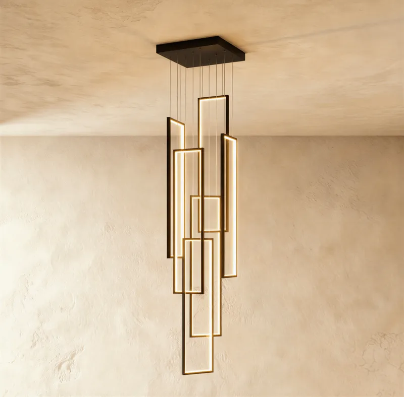 Aldarj Staircase Chandelier — Zarvo Lighting LED Pendant Lights  3000K