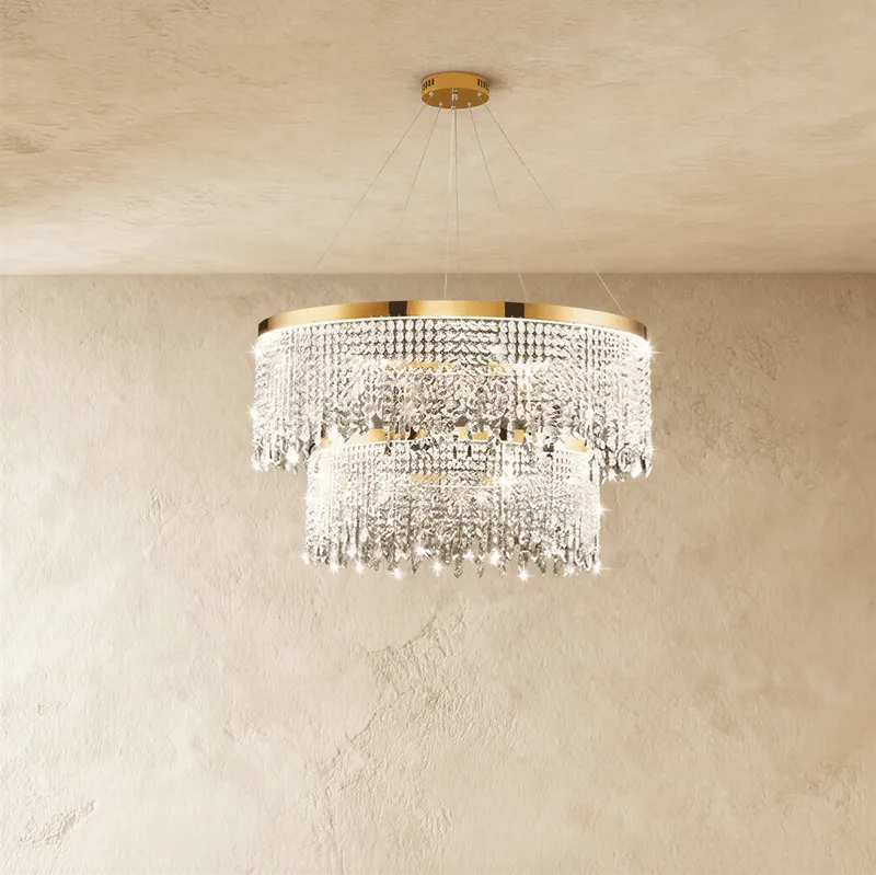Rexana Crystal Tiered Chandelier — Zarvo Lighting LED Pendant Lights 116.0W 3000K