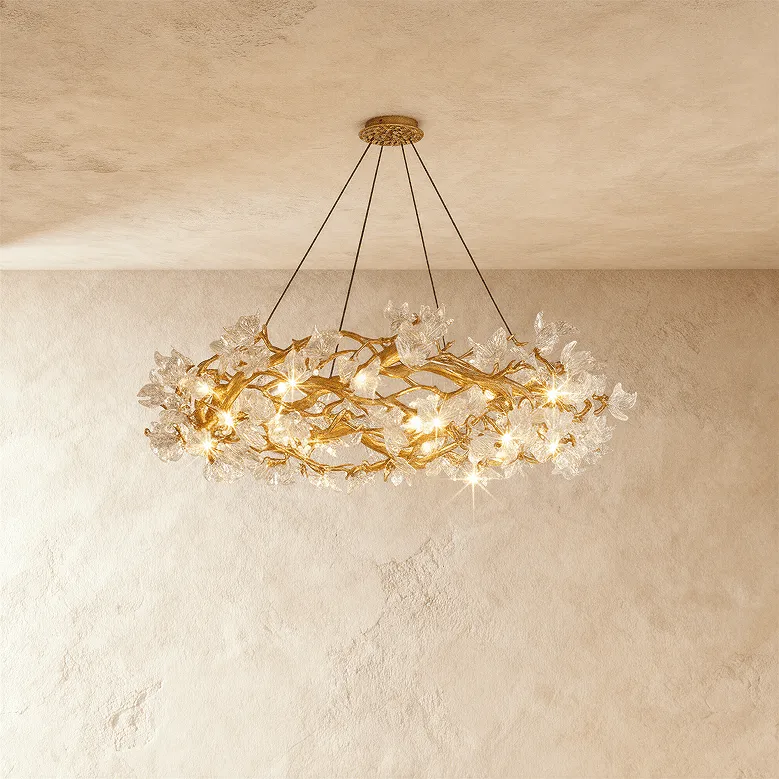 Petala Crystal Round Chandelier — Zarvo Lighting LED Pendant Lights 88.0W 3000K