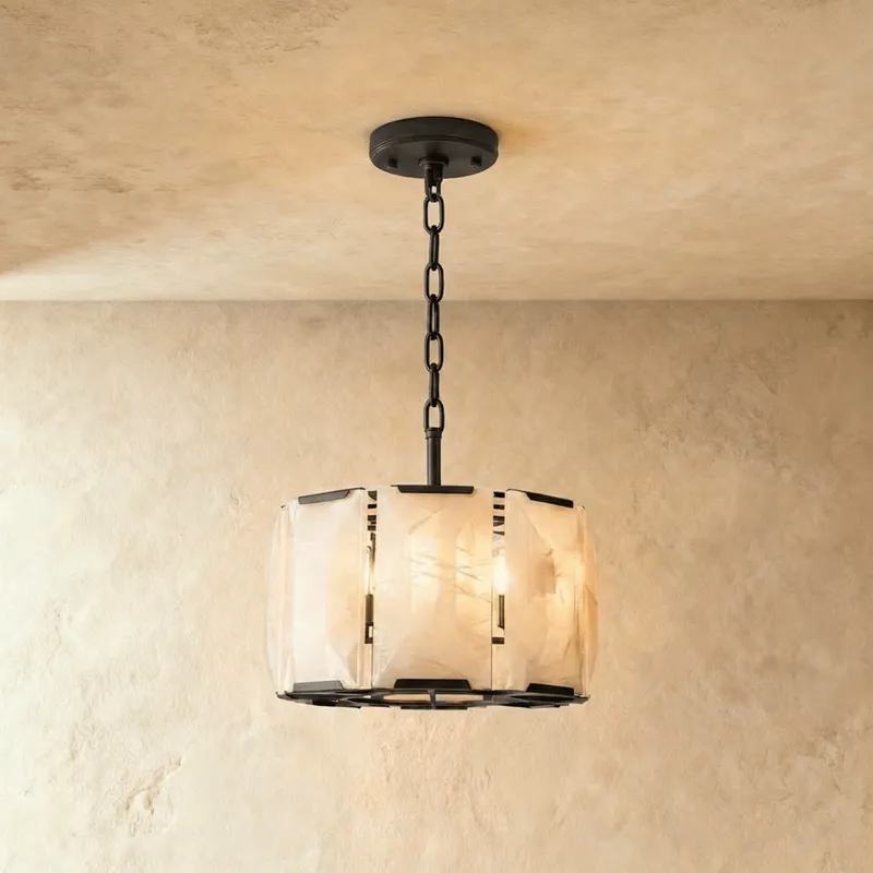 Sakhra Round Alabaster Chandelier — Zarvo Lighting LED Pendant Lights 20.0W 