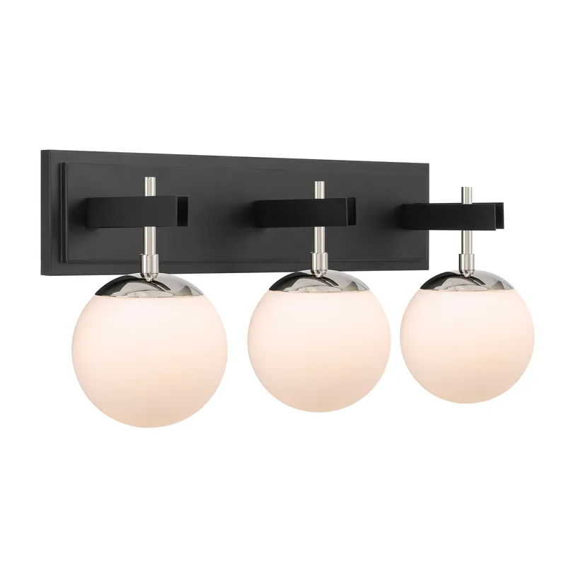 Allie 3 Light Bath - Black/Polished Nickel — Varaluz Lighting LED Smart & Connected Lighting  