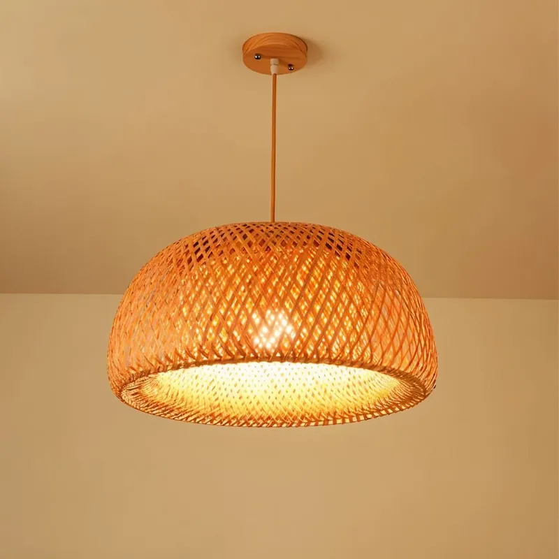 Hand-Weaved Rattan Cocoon Pendant Light — Zarvo Lighting LED Pendant Lights  