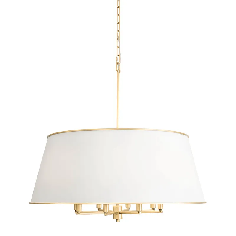 Coco 8 Light Pendant - Matte White/French Gold — Varaluz Lighting LED Landscape Lights  