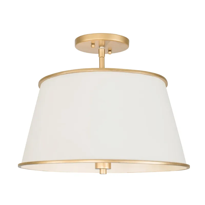 Coco 4 Light Semi-Flush - Matte White/French Gold — Varaluz Lighting LED Post Top Lights  