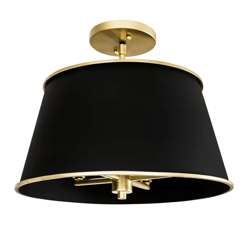Coco 4 Light Semi-Flush - Matte Black/French Gold — Varaluz Lighting LED Post Top Lights  