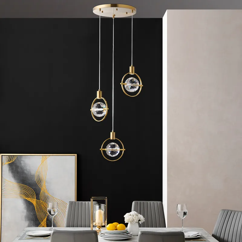 Hollywood Circle 3 Light Pendant // Gold — Finesse Decor LED Pendant Lights 15.0W 4000K