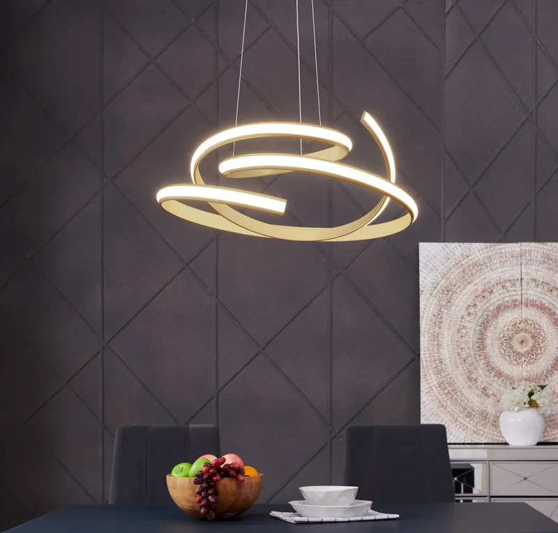 Oslo LED Adjustable Chandelier // Gold — Finesse Decor LED Pendant Lights 46.0W 4000K