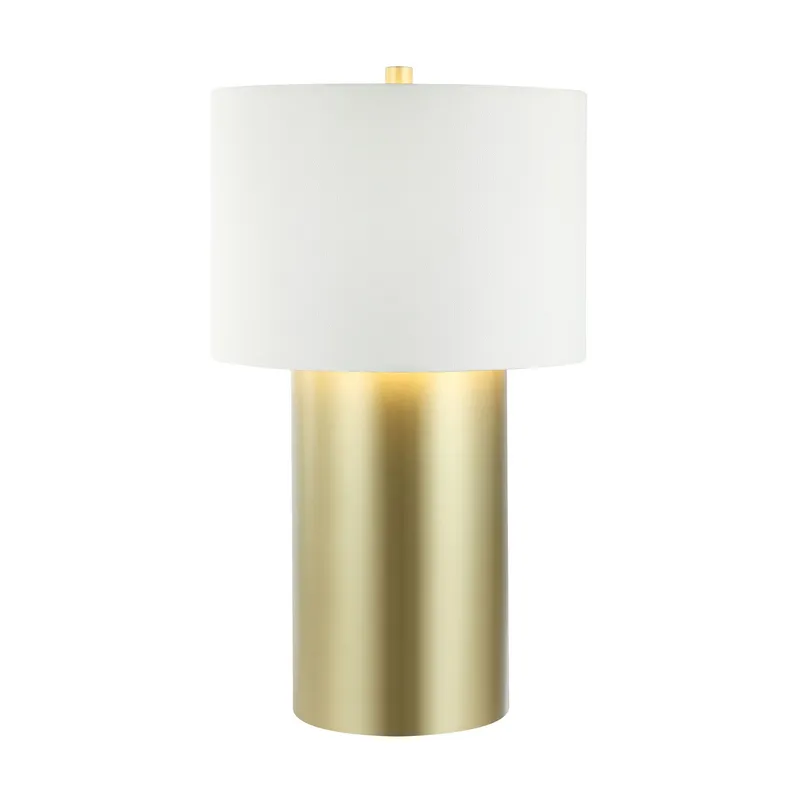 Secret Agent 1 Light Table Lamp - Painted Gold/White Leather — Varaluz Lighting LED Temporary & Work Lights  