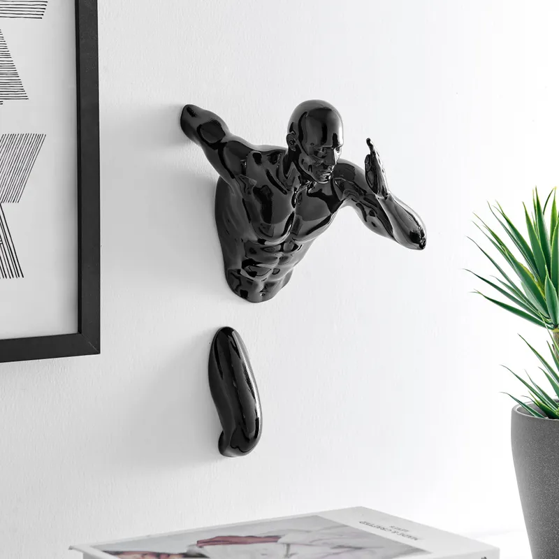 Runner Man 13" Wall Sculpture // Black — Finesse Decor LED Wall Lights  