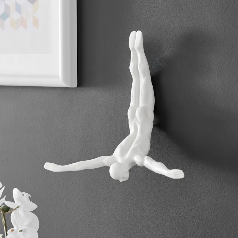 Diver Wall Decor Sculpture //11" Matte White — Finesse Decor LED General Lighting  