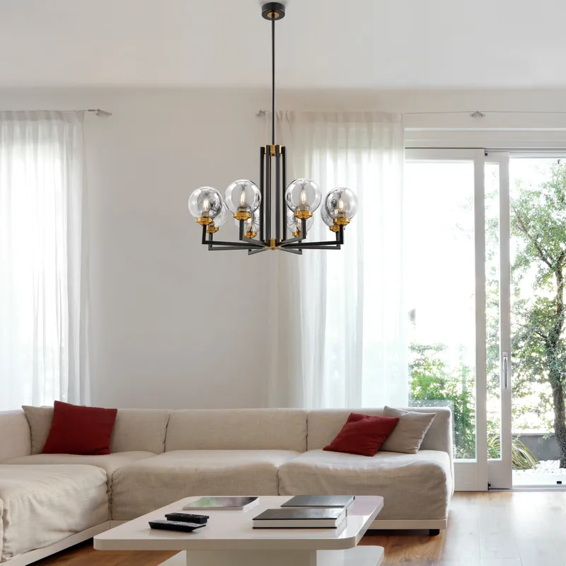 Monachopsis Large Chandelier // Gold and Black — Finesse Decor LED Pendant Lights  