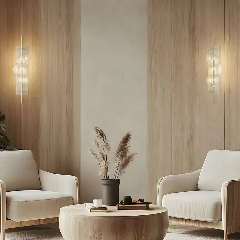 Aluminum and Glass Wall Lamp // Satin Nickel — Finesse Decor LED Wall Lights 6.0W 6000K