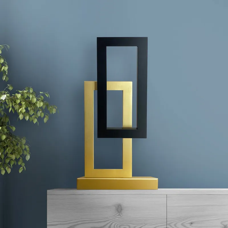 Satin Black & Satin Gold Table Lamp — Finesse Decor LED General Lighting 21.6W 