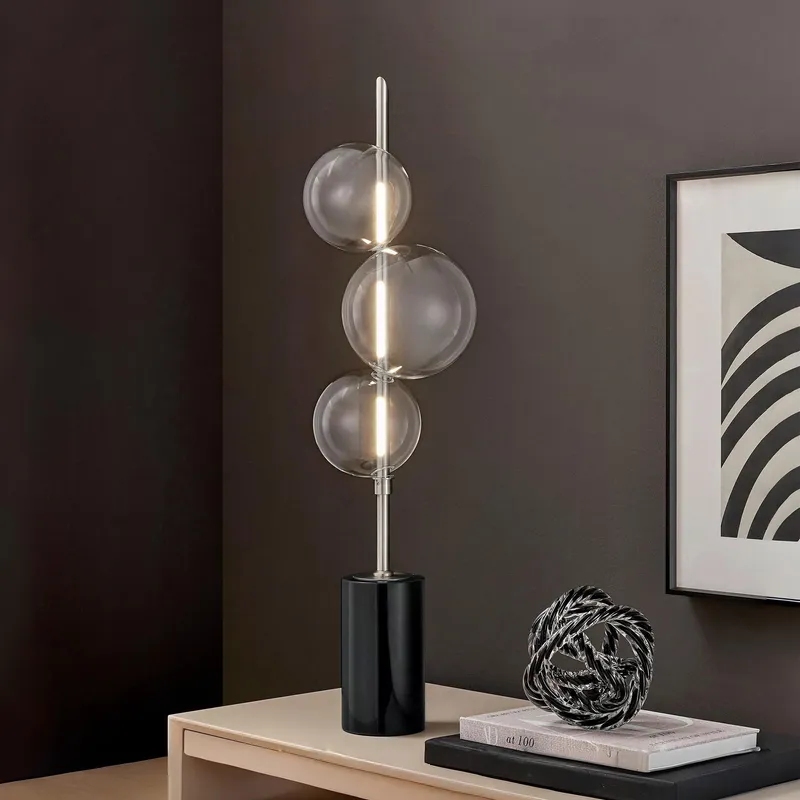 Aluminum and Glass Table Lamp // Satin Nickel — Finesse Decor LED General Lighting 6.0W 6000K