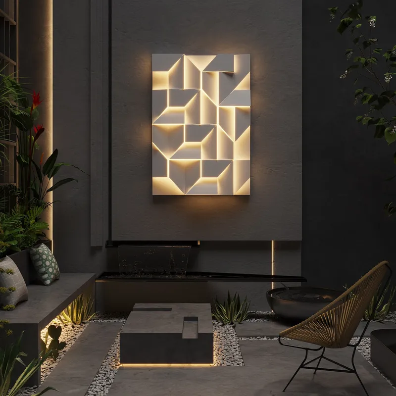 Wall Decor Metal Frame // Matte White — Finesse Decor LED Wall Lights  