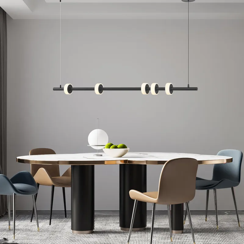 Aluminum and Spanish Alabaster Chandelier // Black — Finesse Decor LED Pendant Lights 18.0W 3000K