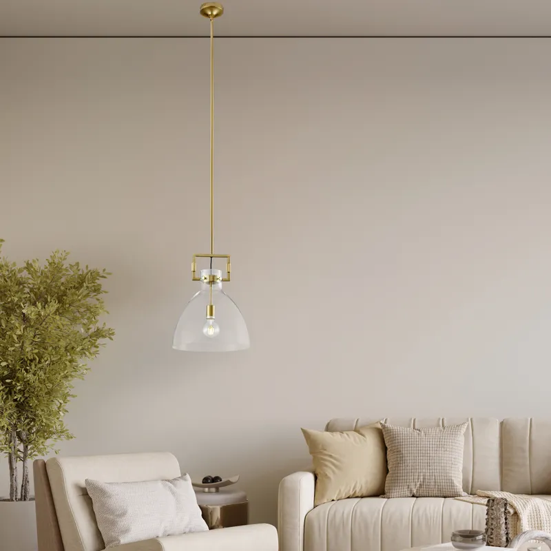 Cronus Crystal LED 1 Light Pendant // Gold — Finesse Decor LED Pendant Lights  