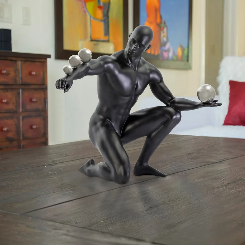 Jean Sculpture // Matte Black and Steel — Finesse Decor LED General Lighting  