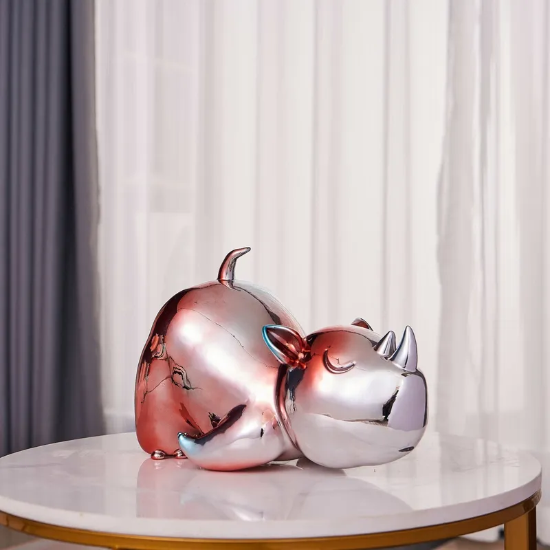 Red and Blue Chrome Rhino — Finesse Decor LED General Lighting  