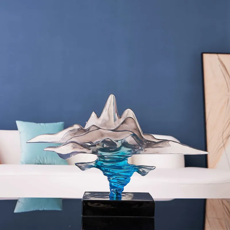 Clear Gray & Blue Sculpture — Finesse Decor LED General Lighting  