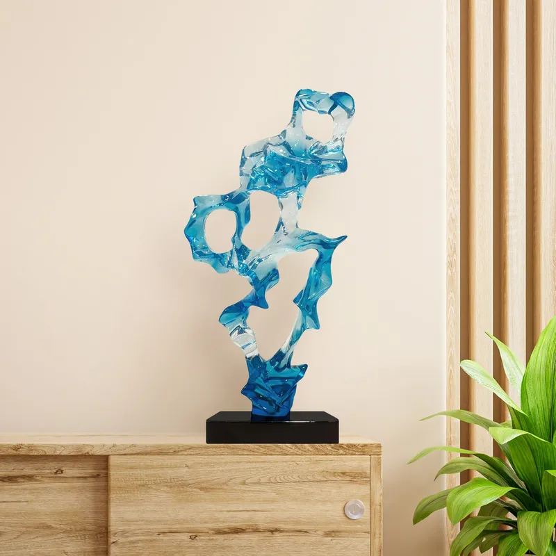 Clear Blue Resin Sculpture — Finesse Decor LED General Lighting  