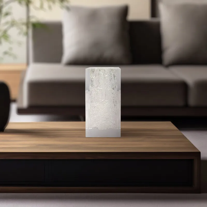 Clear Cubic Resin Sculpture — Finesse Decor LED General Lighting  
