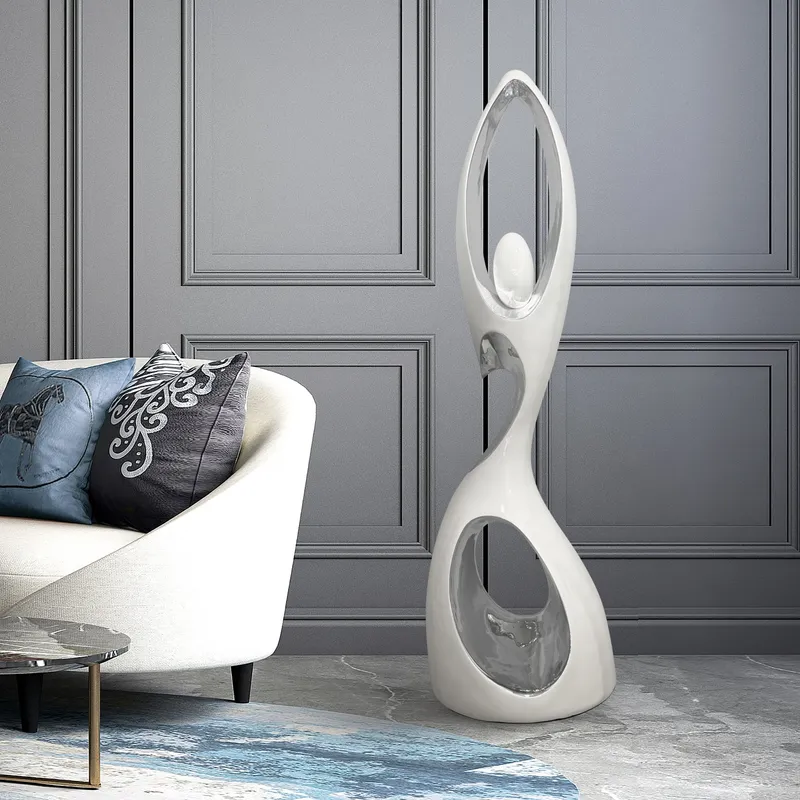 Tall Doll Floor Sculpture // White and Chrome — Finesse Decor LED General Lighting  