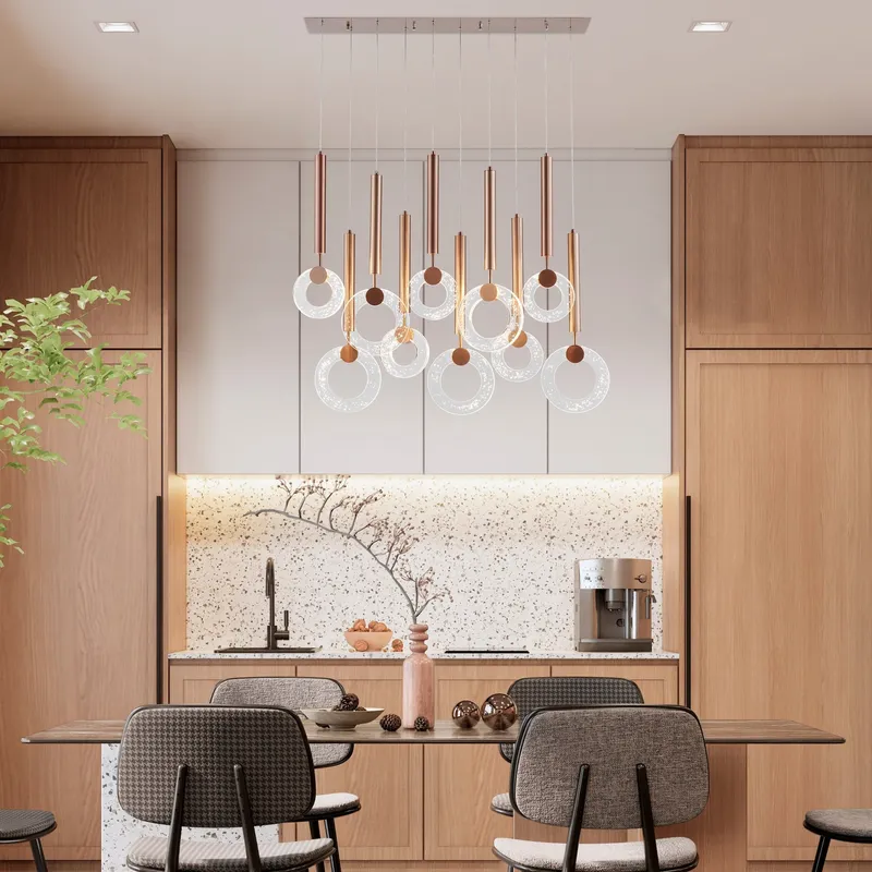 Glitter Rings 10 Heads Chandelier // Bronze — Finesse Decor LED Pendant Lights 30.0W 