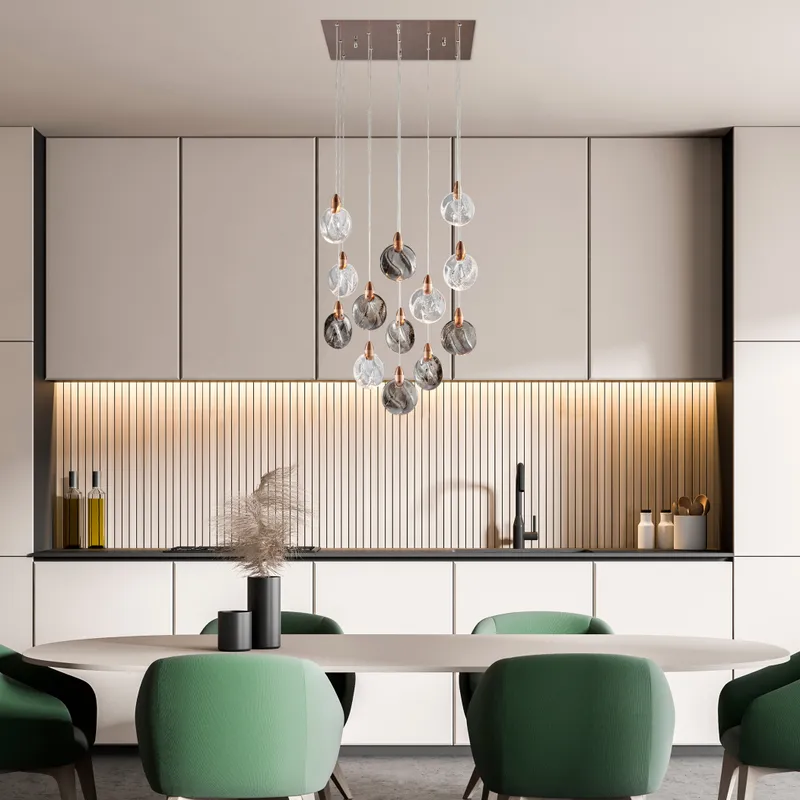 Lustre Square Chandelier // Bronze — Finesse Decor LED Pendant Lights 37.0W 