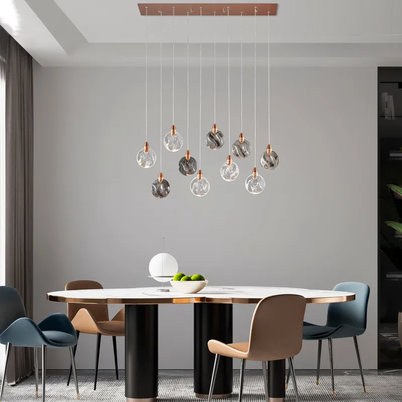 Lustre Rectangular Chandelier // Bronze — Finesse Decor LED Pendant Lights 28.0W 
