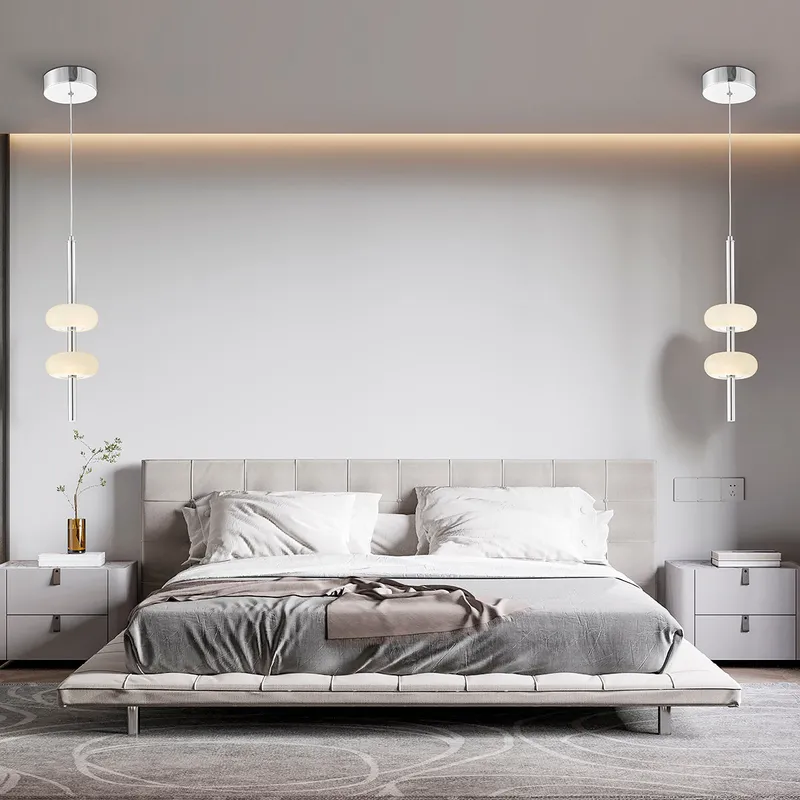 Spanish Alabaster Pendant // Chrome — Finesse Decor LED Pendant Lights 10.0W 