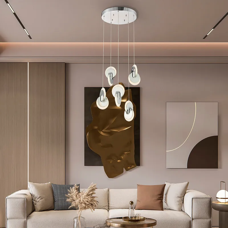 Deuterium Round Chandelier // Chrome — Finesse Decor LED Pendant Lights 35.0W 