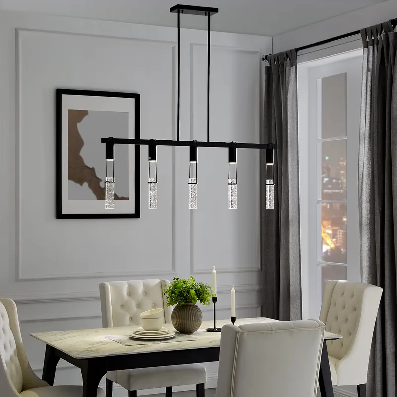Harmony 5 Light Chandelier // Matte Black — Finesse Decor LED Pendant Lights 5.0W 