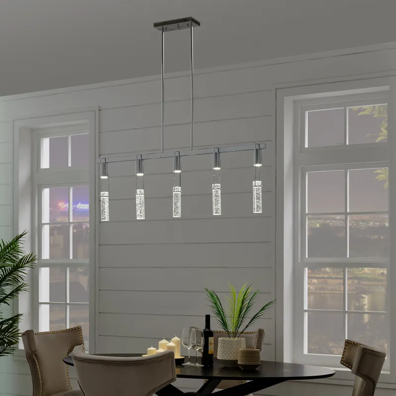 Harmony 5 Light Chandelier // Chrome — Finesse Decor LED Pendant Lights 5.0W 