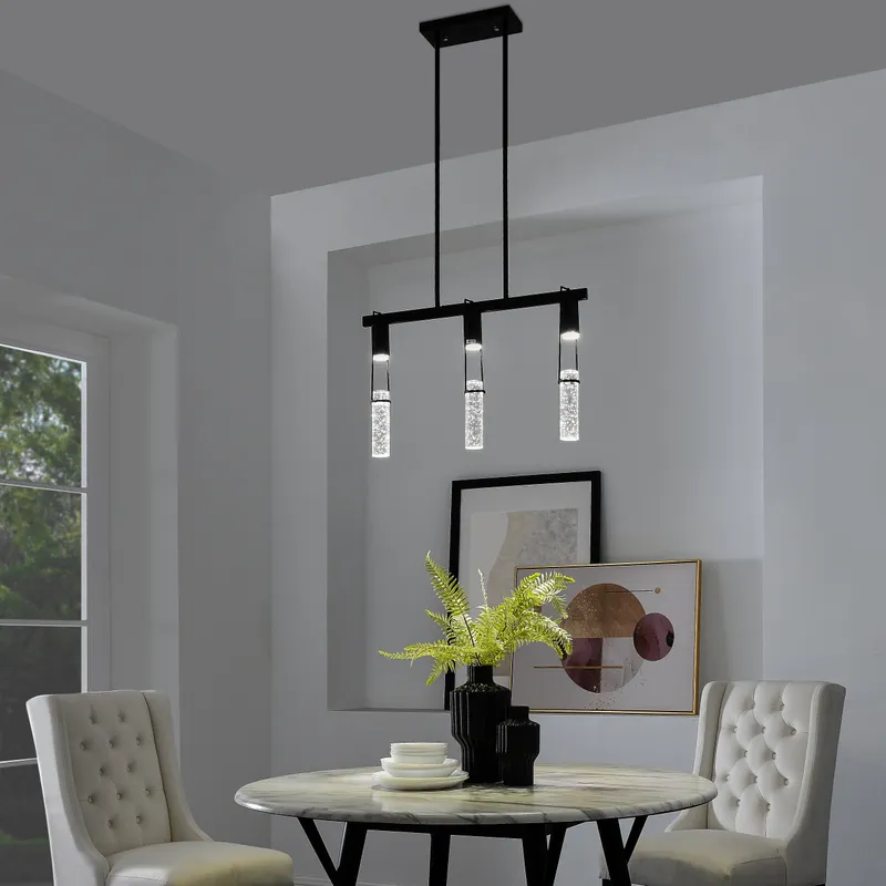 Harmony 3 Light Chandelier // Matte Black — Finesse Decor LED Pendant Lights 5.0W 