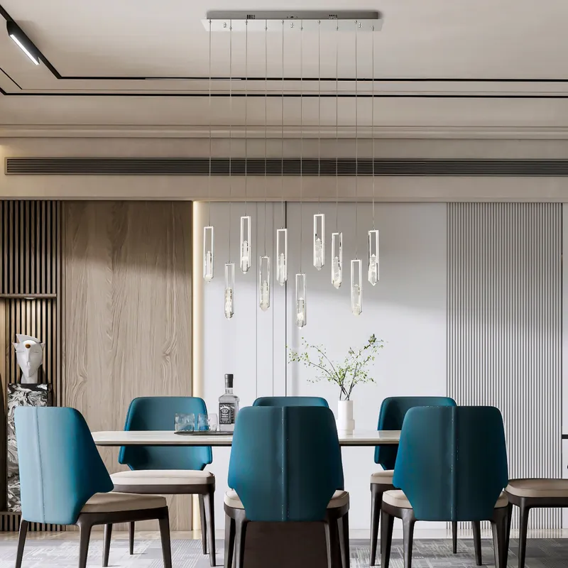 Elysian 10 Light Chandelier // Chrome — Finesse Decor LED Pendant Lights  