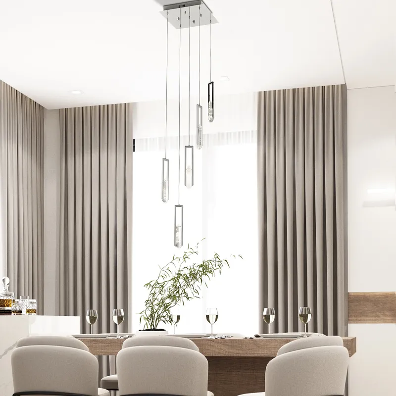 Elysian 5 Light Chandelier // Chrome — Finesse Decor LED Pendant Lights  