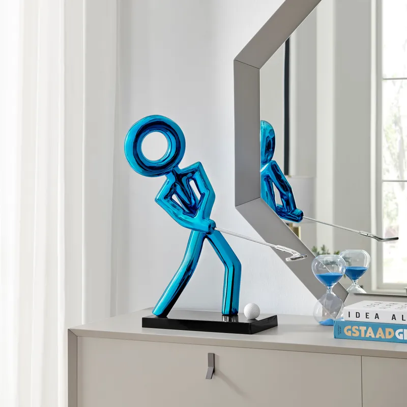 Golf Man Sculpture // Metallic Blue — Finesse Decor LED General Lighting  